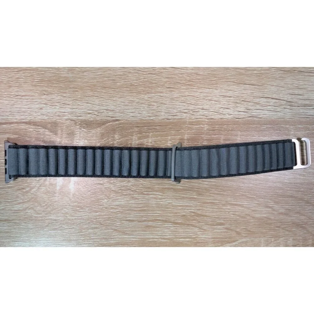 Apple Watch Nylon Sport Loop Band Black Gray Adjustable Replacement